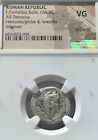 Roman Republic F. Cornelius Sulla Pompey Triumphal Wreaths 56 Bc Denarius Ngc Vg