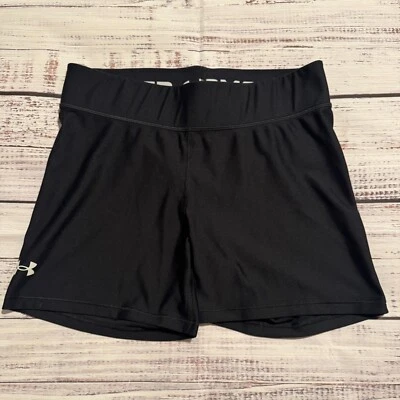 Under Armour Mid Rise Middy Shorts Black Women's SIze Large - Image 1 of 4