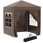 Outsunny 2mx2m Pop Up Gazebo Party Tent Canopy Marquee With Storage Bag Coffee