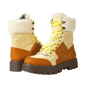 Franco Sarto Balinhike Beige Combat Hiker Boots Women's Size 7M - Picture 1 of 6