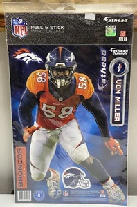 BRONCOS VON MILLER NFL FATHEAD peel & stick vinyl decals MOVABLE & REUSABLE 2016 - Picture 1 of 11