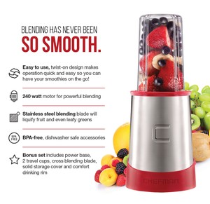 Chefman Ultimate Personal Smoothie Blender, Red 