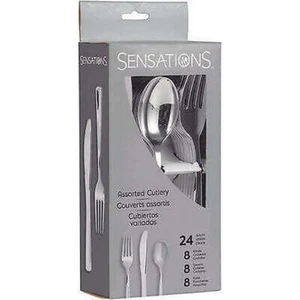 Bigiemme Couverts Variées Plastique Métallisé Argenté 24 Pièces - Imagen 1 de 2