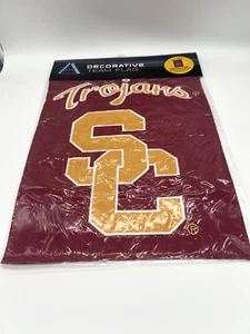 USC Trojans Appliquéd Garden Flag Double Sided 12.5" X 18" NCAA Team Sports - Picture 1 of 5
