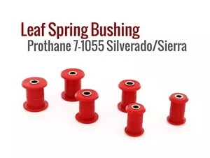 Prothane Rear Leaf Spring &Eye Shackle Bushing Kit Chevy Silverado 2WD 99-14 Red - Picture 1 of 2