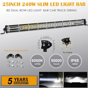 8D 25 INCH 240W SLIM LED Work Light Bar Spot Flood Offroad ATV Car Truck 4X4 28" - Picture 1 of 11