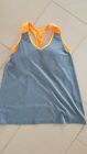 H & M Damen Sport Shirt Oberteil Fitness Tank Top grau - orange mit BH M 40 42