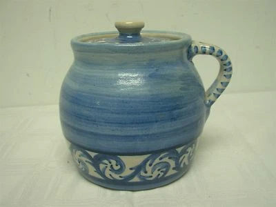 DORCHESTER POTTERY FIDDLEHEAD SCROLL BEAN POT  N. RICCI FECIT C.A.H. COVERED #16 - Image 1 of 4