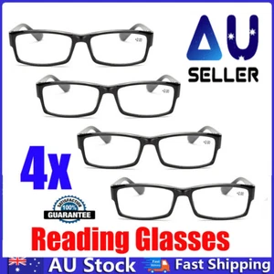 Frame Magnifying Mens Ladies Nerd Spectacle Reading Glasses 4 Pairs Wayfarer KU - Picture 1 of 4