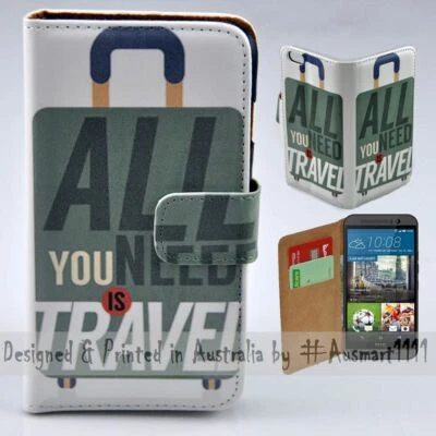 For HTC Series - All You Need is Travel Print Wallet Mobile Phone Case Cover - Image 1 of 3