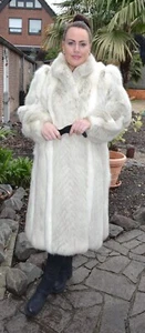 A5342 BLAUFUCHS MANTEL ECHT PELZ JACKE FUCHSMANTEL PELZMANTEL - FOX FUR COAT - Bild 1 von 24