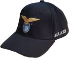 Cappello Lazio con Visiera Colore Nero con Logo Aquila Ricamato