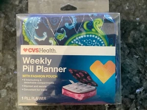 Weekly Pill planner with fashion pouch, unopened box - Picture 1 of 3