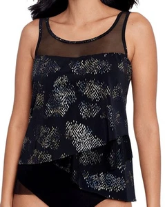 Miraclesuit Women's Iridium Mirage Underwire Tankini Top, Black, Size 8, $144 - Picture 1 of 7