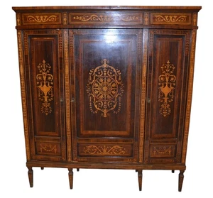 elegante libreria stile Luigi XVI epoca primi '900 in palissandro con intarsi - Imagen 1 de 23