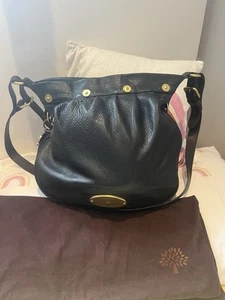 Mulberry black pebbled leather Mitzy messenger crossbody + Keyring - Picture 1 of 20