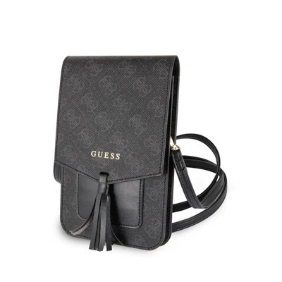 Guess 4G Universal Wallet Phone Bag With Strap Black - GUWBSQGBK - Image 1 of 4
