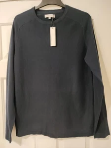 Red Herring Mens Crew Neck Navy Cotton Jumper NWT ~ Size: Medium Chest 40ins - Picture 1 of 7