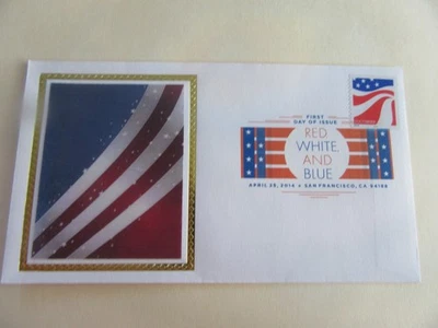 Four Red, White & Blue Flag Stamp Fdc Sc#4894-7 [DCP COLOR CANCELS] Colorano - Image 1 of 2