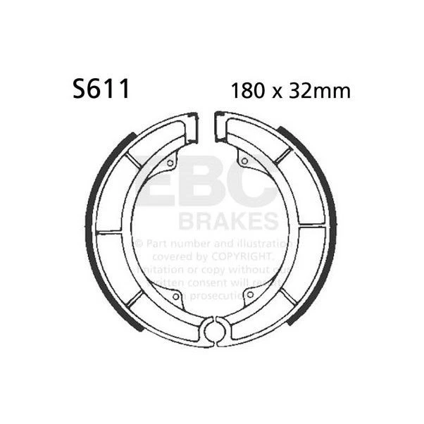 Комплект тормозных колодок EBC задние левые для Suzuki GT 550 A 1976 - 1977 - Изображение 1 из 1