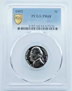 1953 Proof Jefferson Nickel PCGS PR68 Gold Shield Toned - C1421 - .705 - Picture 1 of 7