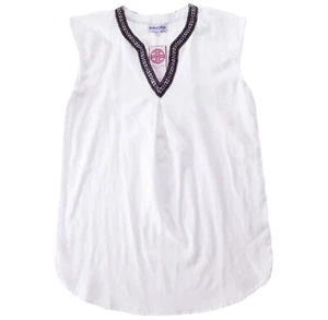 NWT Buckhead Betties KXL White Linen Cotton Embroidered Sleeveless Tunic Top - Picture 1 of 4