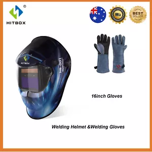 Welding Helmet for MMA TIG MIG Welder Auto Darkening Large View Mask/Gloves - Picture 1 of 9