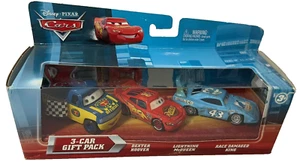 Disney Cars 3 Pack Lenticular DEXTER HOOVER MCQUEEN DAMAGED KING 1:55 FREE SHIP! - Picture 1 of 1