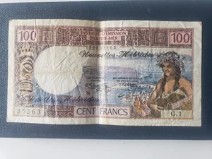 1969 French TAHITI France Bank Note 100  Cent Francs G.1 Polynesia - Picture 1 of 6