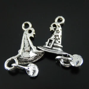 20pcs Vintage Silver Alloy Magic Witch Hat Pendant Charms DIY Accessories 08268 - Picture 1 of 5