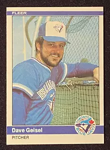 Tarjeta de béisbol Fleer #154 Dave Geisel 1984 MLB Toronto Blue Jays Pitcher - Imagen 1 de 2