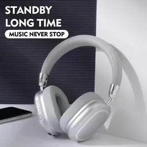 Wireless Headphones Bluetooth Noise Cancelling Stereo Earphones Over Ear Headset - Picture 1 of 12