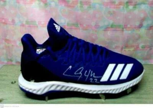 CLAYTON KERSHAW SIGNED NEW BLUE ADIDAS BASEBALL CLEAT 3X CY DODGERS - Picture 1 of 2