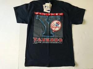 RARA maglia grafica logo 7 New York Yankees originale vintage 1997 nuova con etichetta - Foto 1 di 7