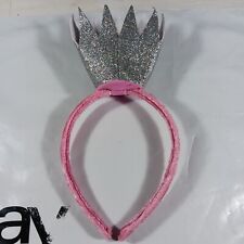 Pink Headband w Silver Vinyl Crown For DOG