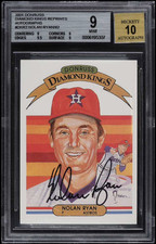 2001 DONRUSS DIAMOND KINGS REPRINTS 1982 NOLAN RYAN AUTO /82 #DKR2 BGS 9 MINT