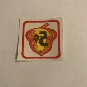 Calcomanía vintage de roble bellota 5 centavos original nos stock años 50 chicles venta de dulces - Imagen 1 de 3