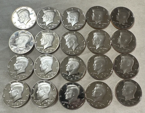 1988 S Proof Kennedy Proof Roll Gem 20 Coins Cover