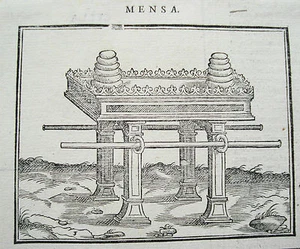 Mensa Tisch Tafel echter alter Holzschnitt 1620 - Picture 1 of 1