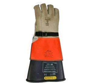 KUNZ HANDSCHUH #1050 WEAR OVER MIT GUMMI TYP 1 KLASSE 2 GLOVE LINEMANS ~NUR RECHTS - Bild 1 von 12