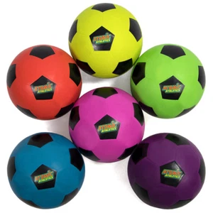 Set of 6 Youth Size Neon Colors Soccer Balls with Air Pump, Mesh Bag - Picture 1 of 7