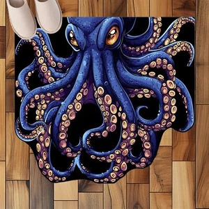Octopus Bathroom Mat - Stylish Octopus Bathroom Decor Rug Funny Octopus Bath ... - Picture 1 of 6