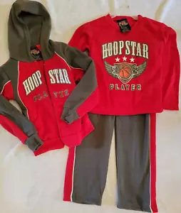 MAD GAME Boy's Fleece Hoodie+ joggers+ Top size 5/6 Hoop Star Red Gray NEW NWT - Picture 1 of 4