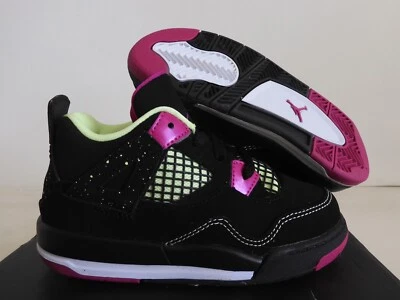 Nike Air Jordan 4 Retro Gt Black-Fuchsia Flash-Liquid Lime Sz 9c [705345-027] - Image 1 of 4