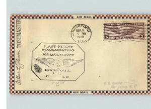 First Flight Airmail, Rockford, Illinois "Rock River Route", Postmaster signed 1 - Picture 1 of 1