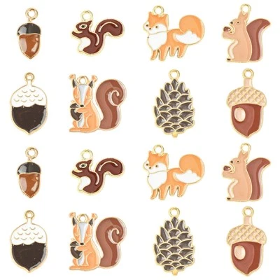 40x Pingente de Bolota Berloque de Esquilo para Pulseiras Brincos Colar Fabricação de Joias - Imagem 1 de 4