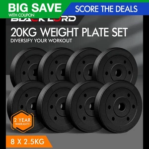 BLACK LORD 20kg Weight Plate Set Barbell Dumbbell Weight Lift Bench Squat Rack - Picture 1 of 8
