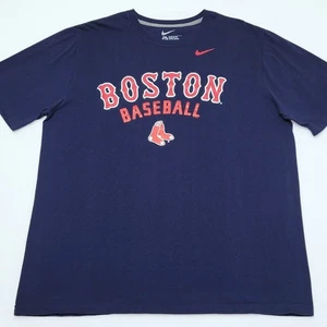 Nike MLB Boston Red Sox navy 100% cotton shirt Adult Men's XL Regular Fit - Picture 1 of 5