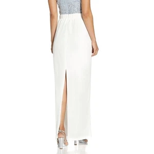 Adrianna Papell Ivory Pearl Crepe Skirt Women's Size 8 NWT Evening Party - Picture 1 of 9