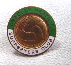 VINTAGE CRADLEY HEATH FC SUPPORTERS CLUB ENAMEL LAPEL BADGE BY FATTORINI 1950s - Picture 1 of 6